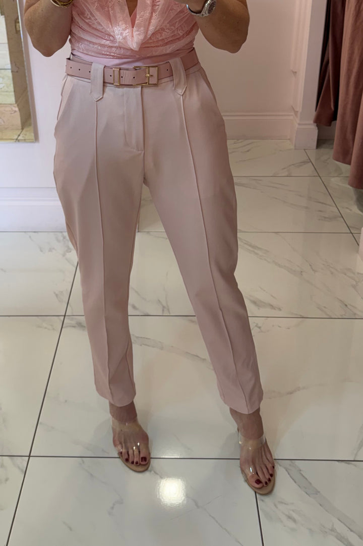 Izzy Tailored Tapered Leg Belted Trousers