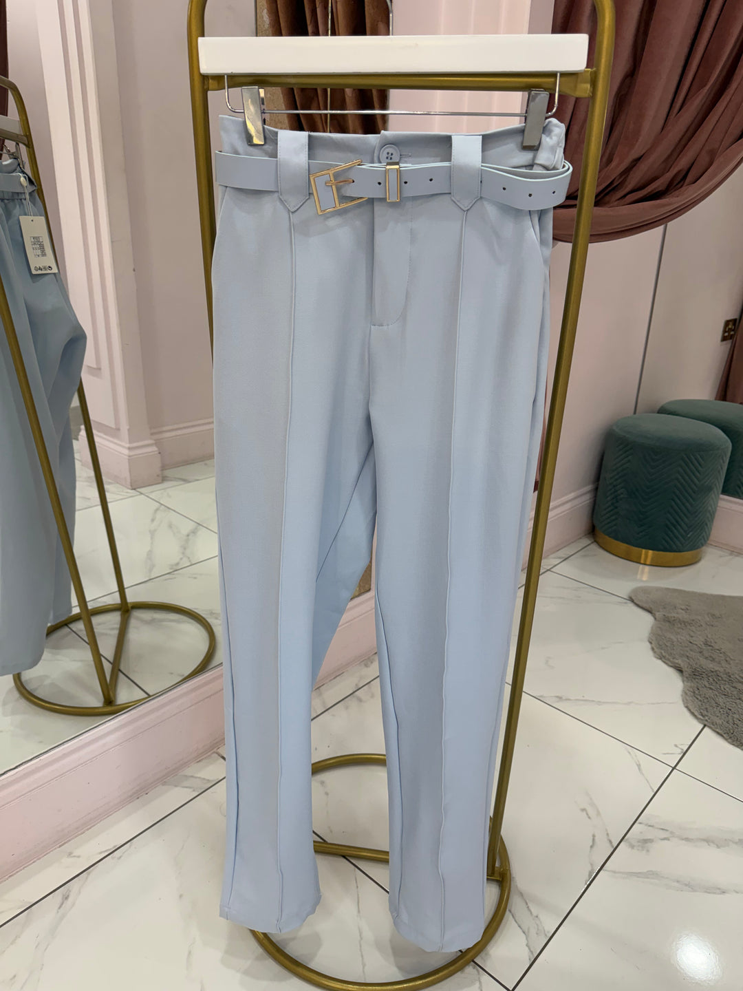Izzy Tailored Tapered Leg Belted Trousers