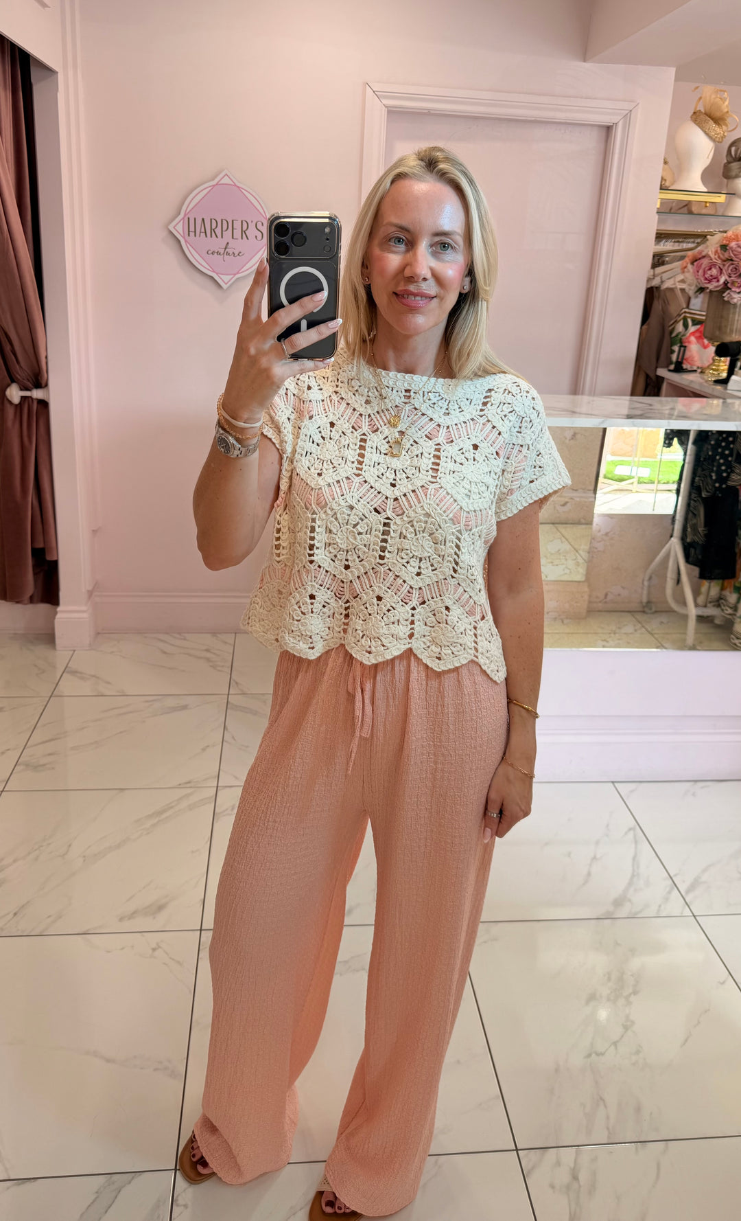 Amelia Crochet Detail Top