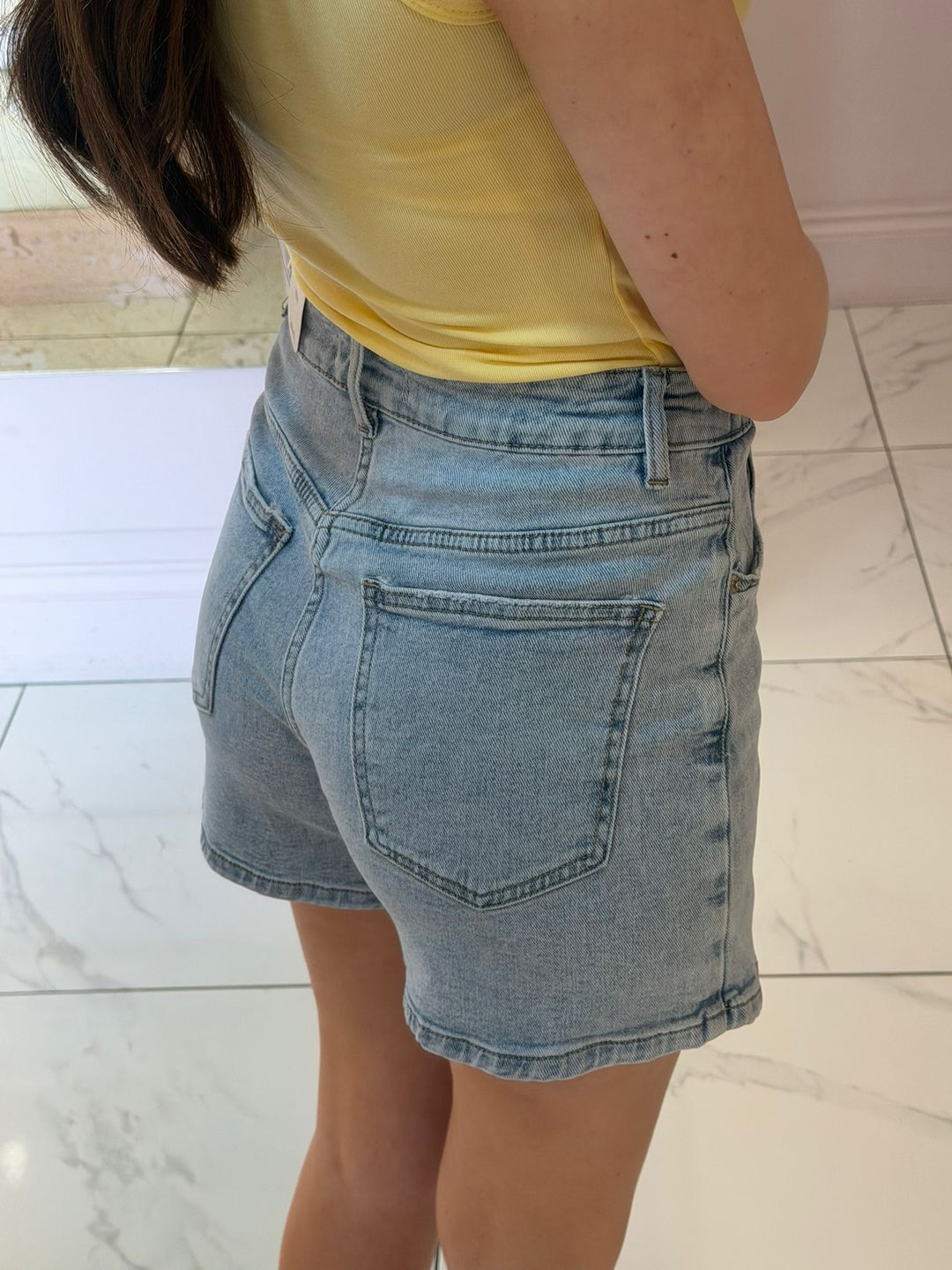 Dania High Waist Denim Skort