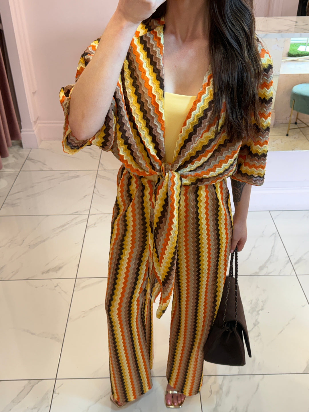 Zelda Crochet Top &amp; Trouser Co Ord Set