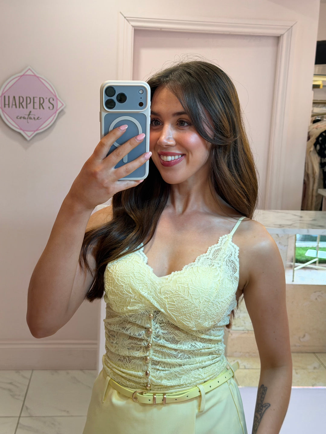 Yvie Lemon Lace Top