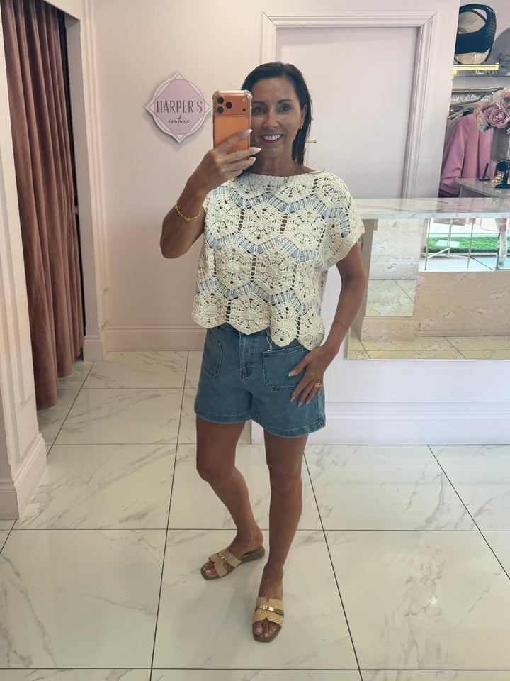 Amelia Crochet Detail Top