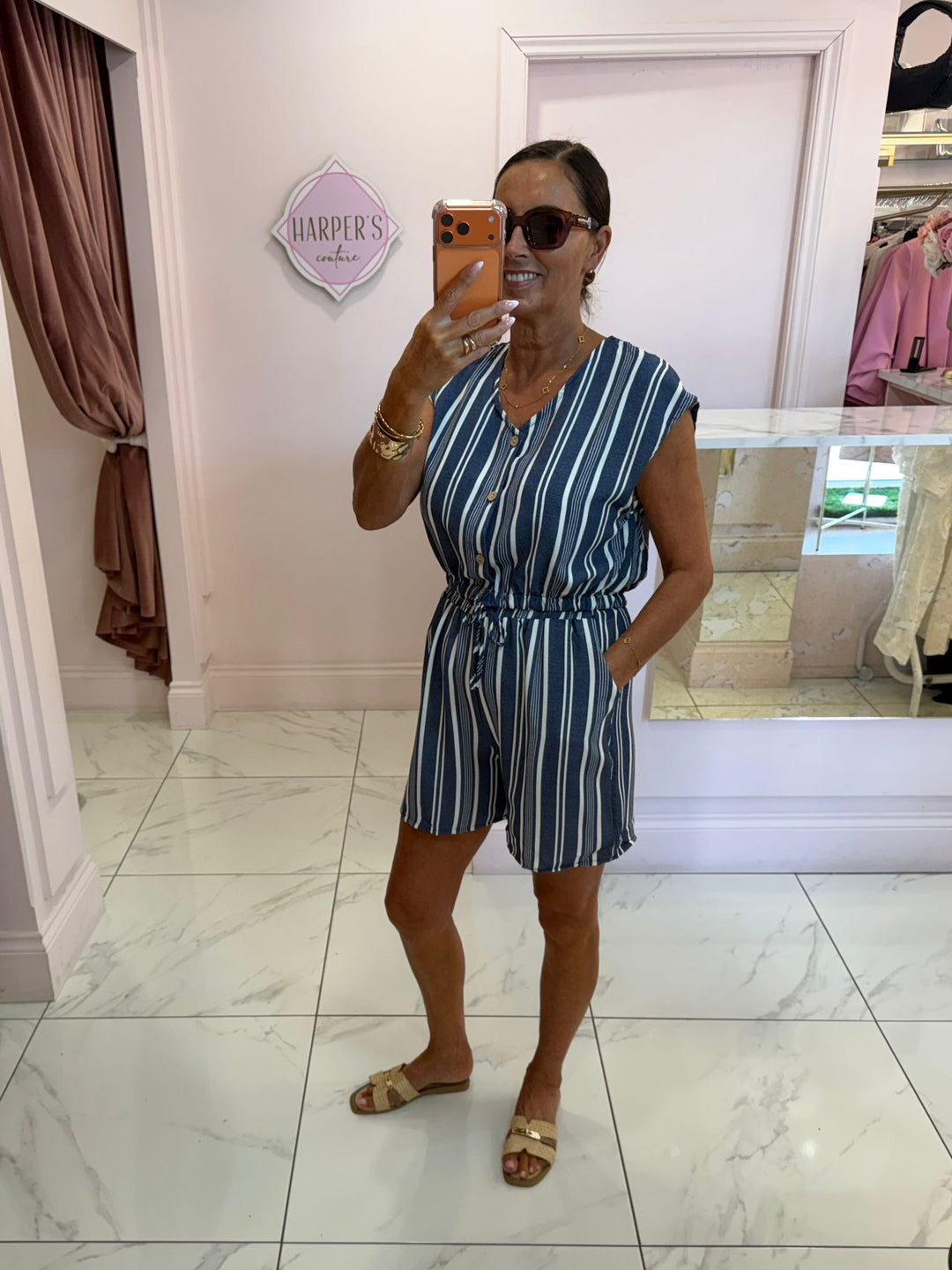 Leni Striped Top &amp; Shorts Co Ord Set