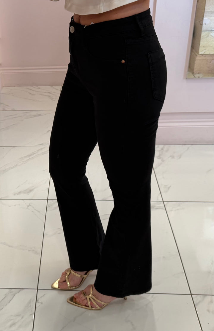 Reeva Black kick Flare Jeans