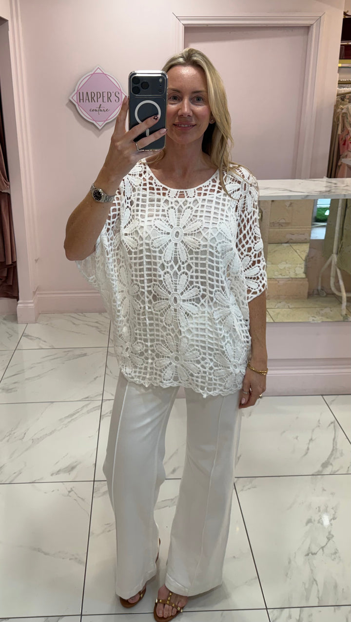 Casey Crochet Top With Vest