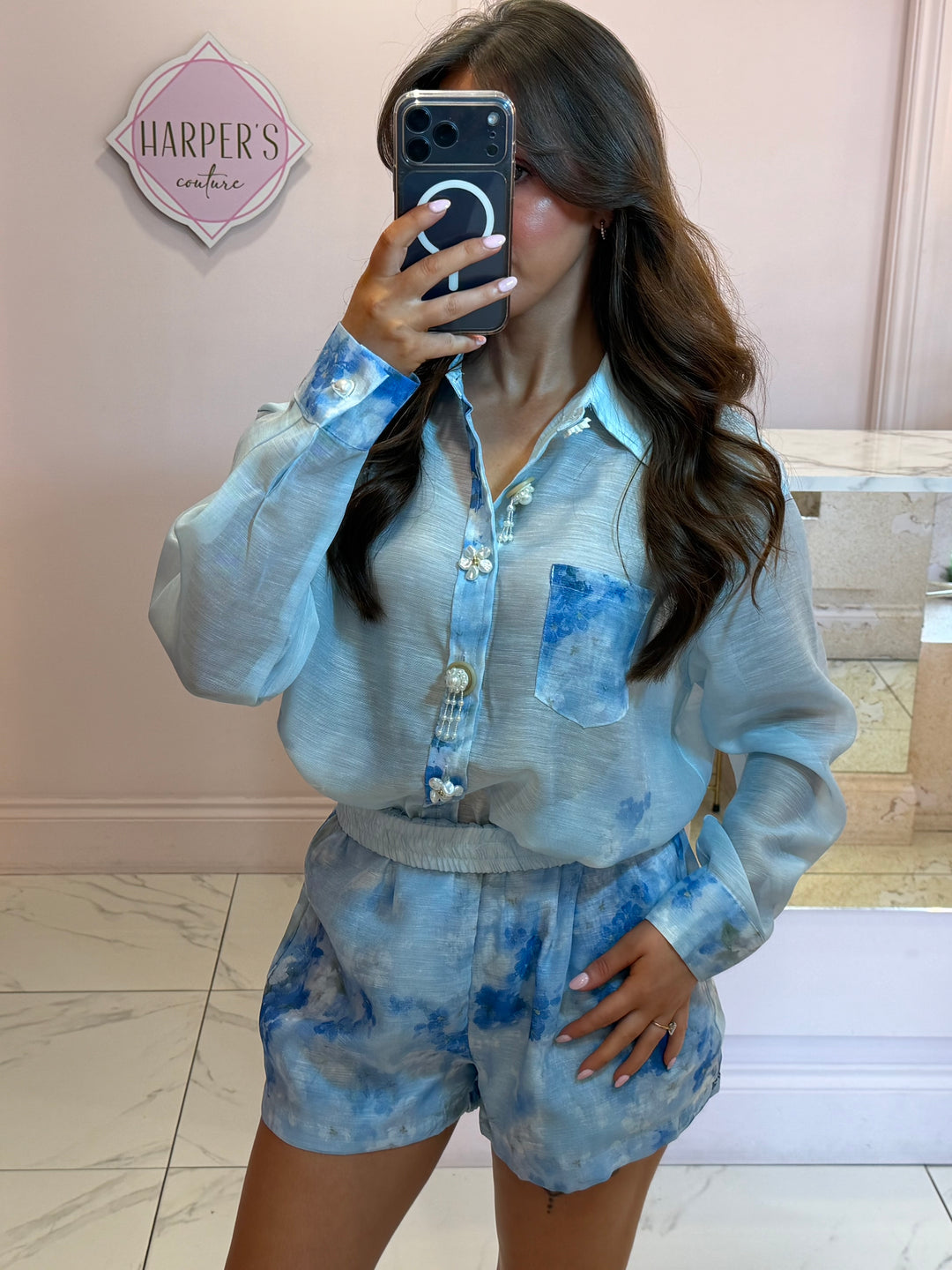 Alexa Shirt Top &amp; Shorts Co Ord Setk