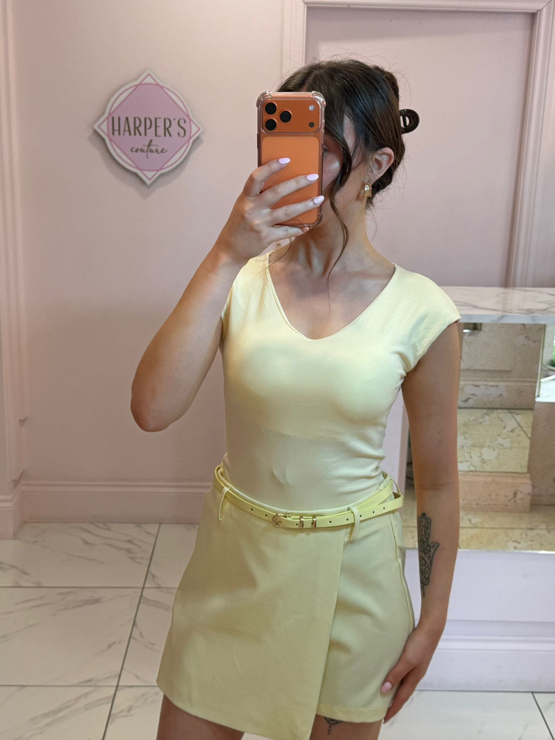Kyla Tailored Belted Skort