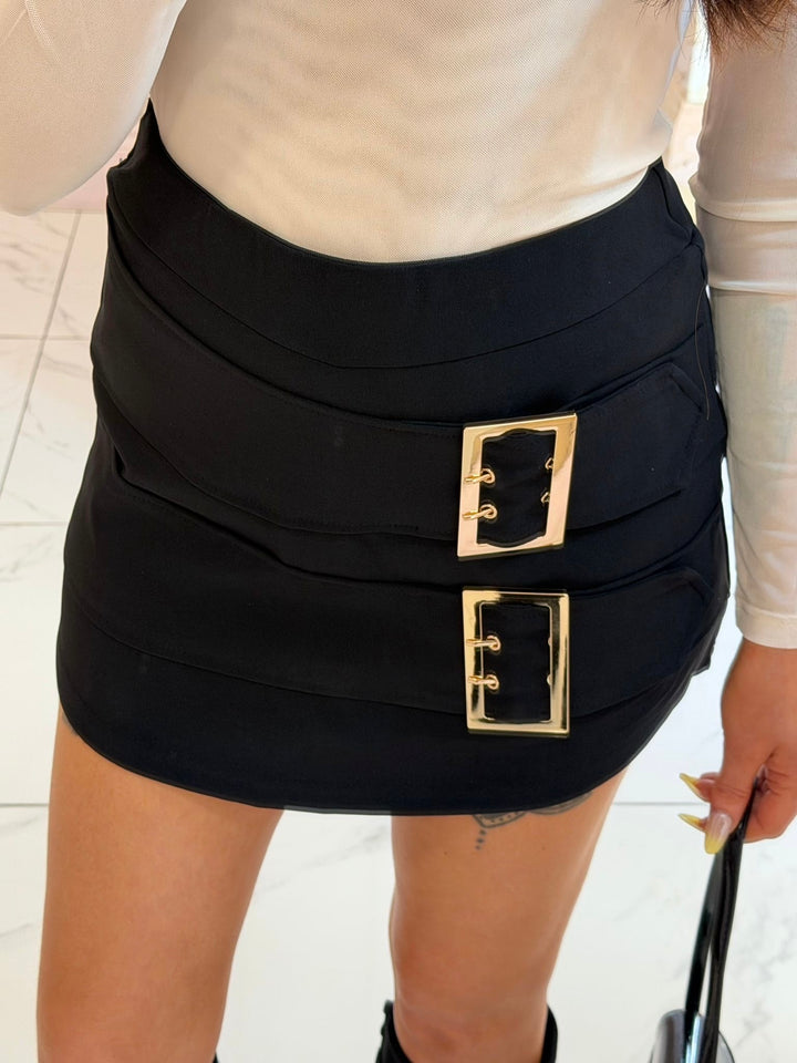 Rosia Gold Buckle Detail Skort