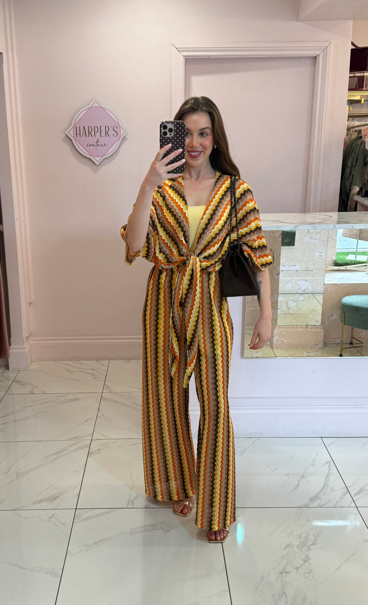 Zelda Crochet Top &amp; Trouser Co Ord Set