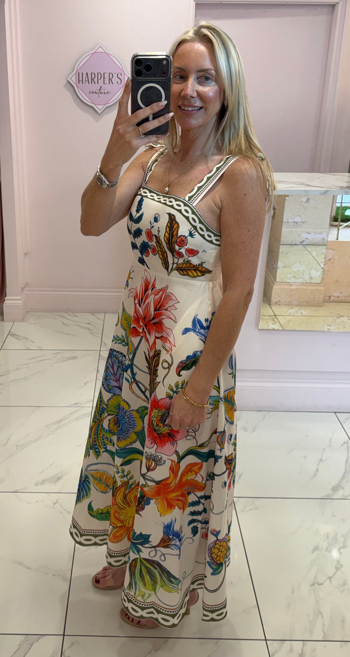 Betsy Botanical Flower Summer Maxi Dress