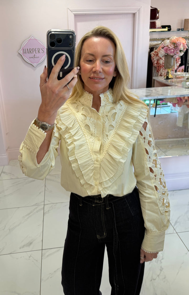 Willow Frill Cut Out Detail Shirt/Blouse