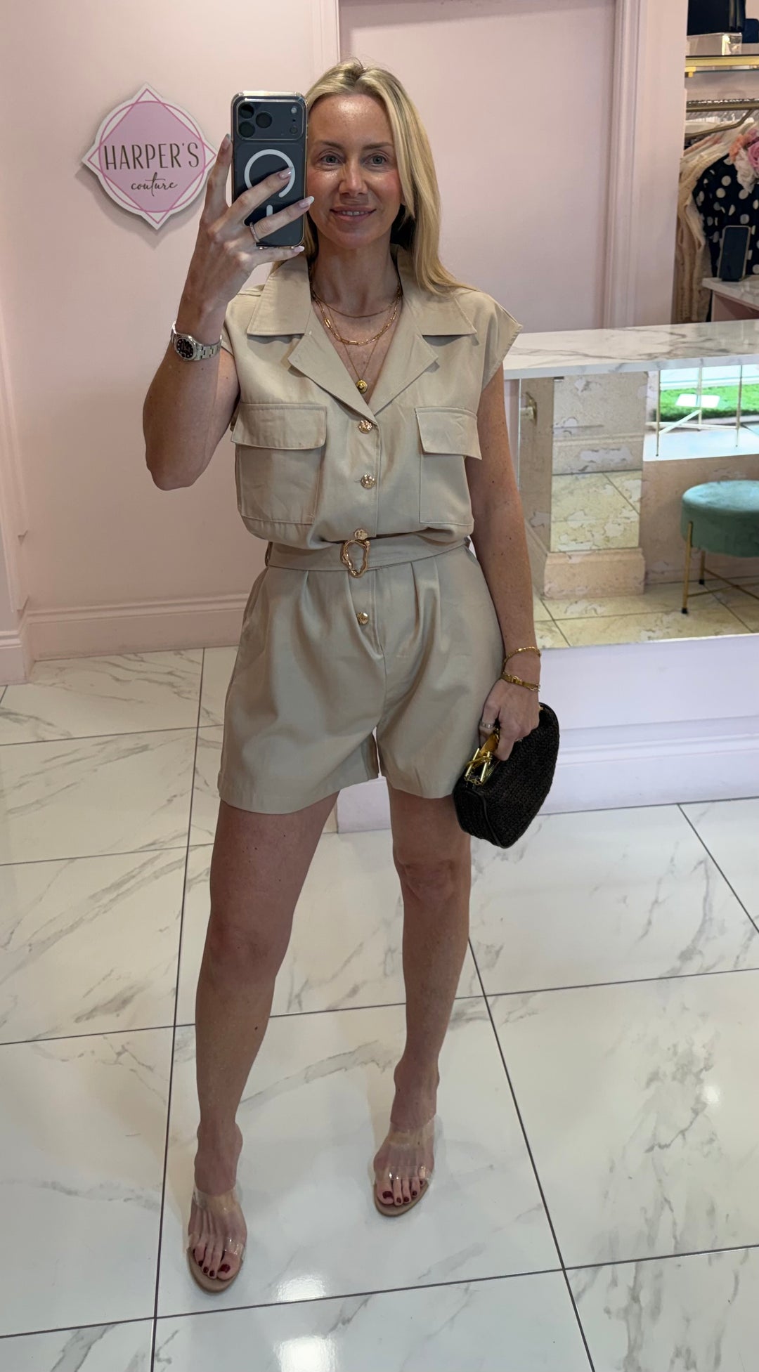Codie Military Style Belted Playsuit