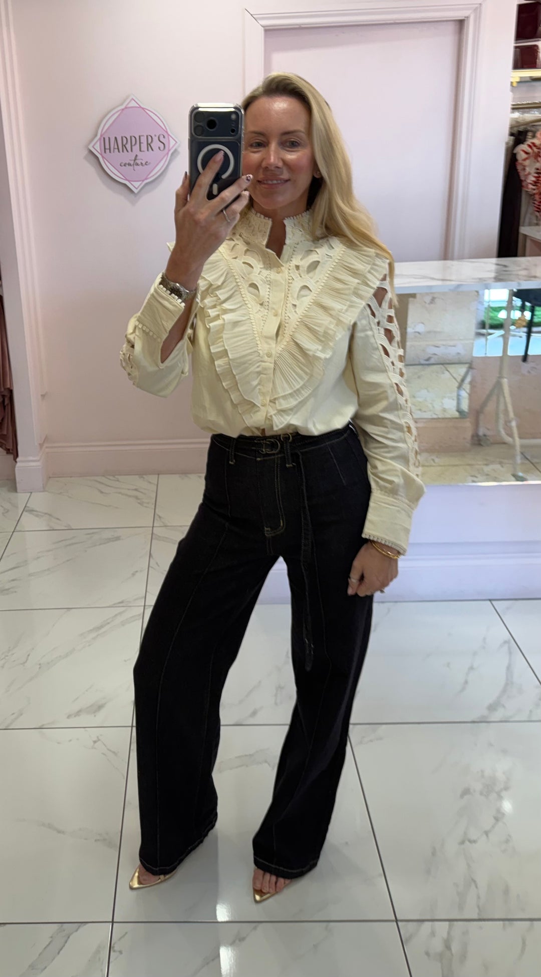 Willow Frill Cut Out Detail Shirt/Blouse