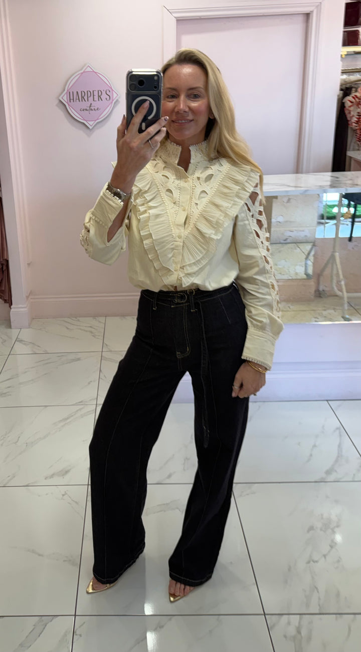 Willow Frill Cut Out Detail Shirt/Blouse