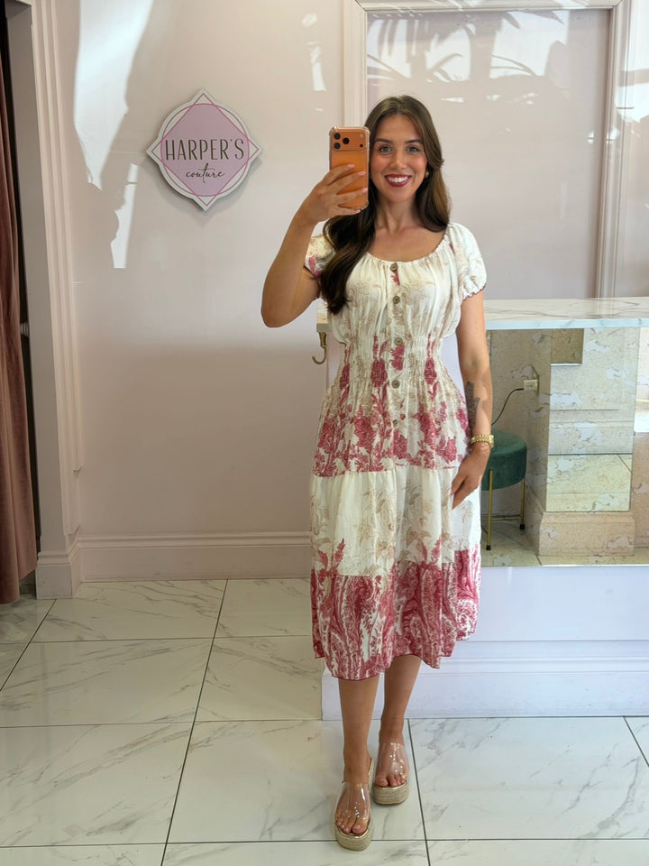 Trina Bohemian Button Dress