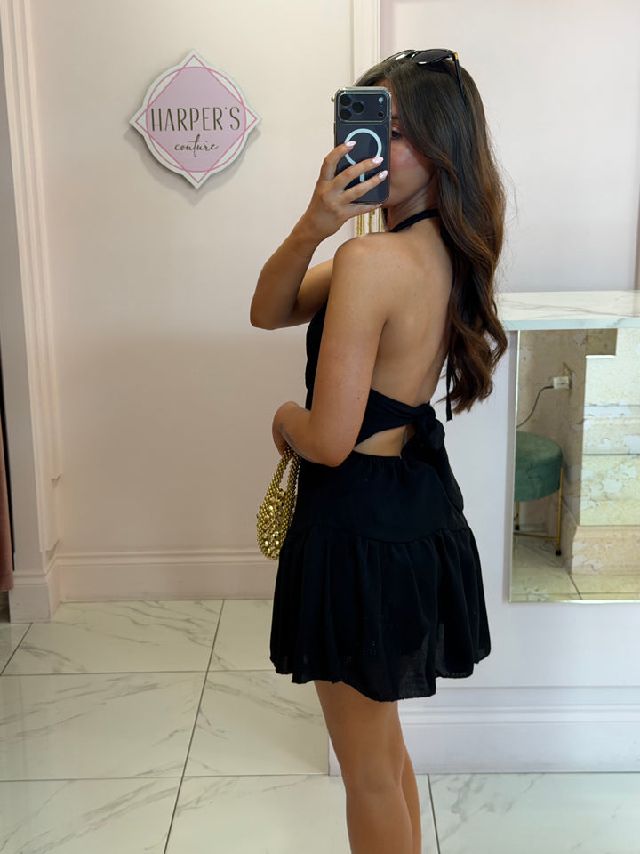 Jasmine Black Layered  Dress with shorts underneath