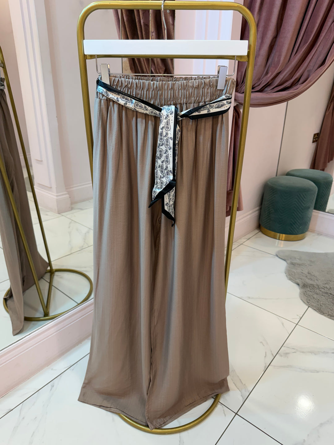 Tess Wide Leg Linen Feel Trousers