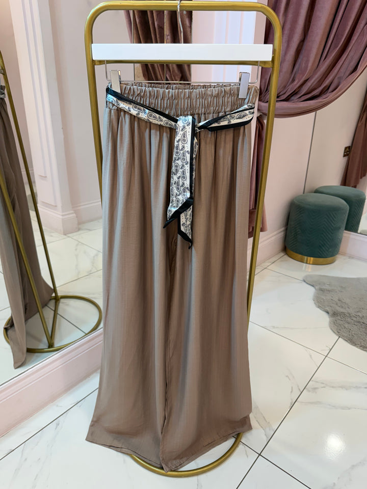 Tess Wide Leg Linen Feel Trousers