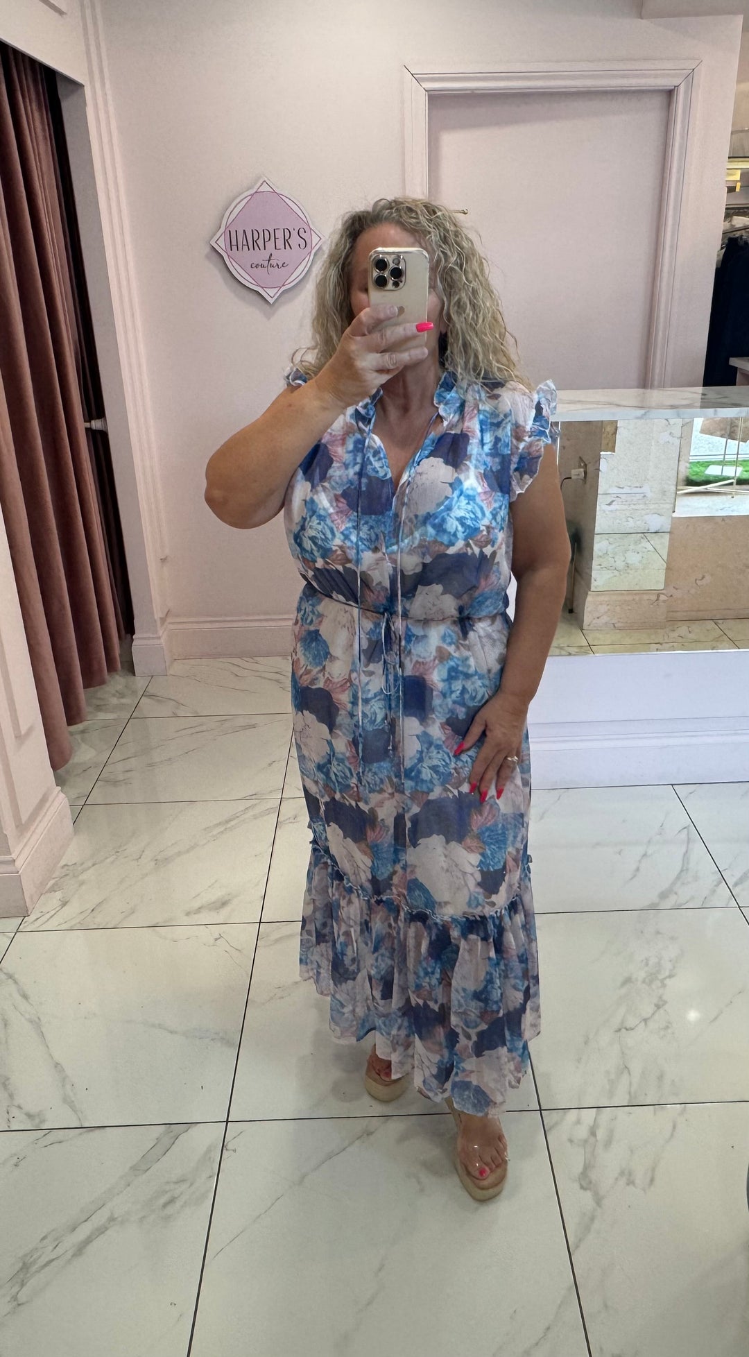 Elizabeth Floral Tie Belted Dress