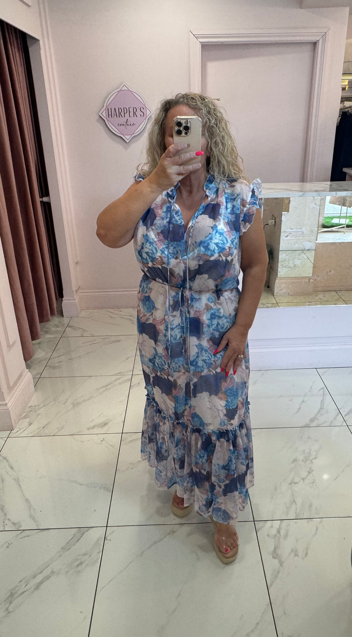 Elizabeth Floral Tie Belted Dress