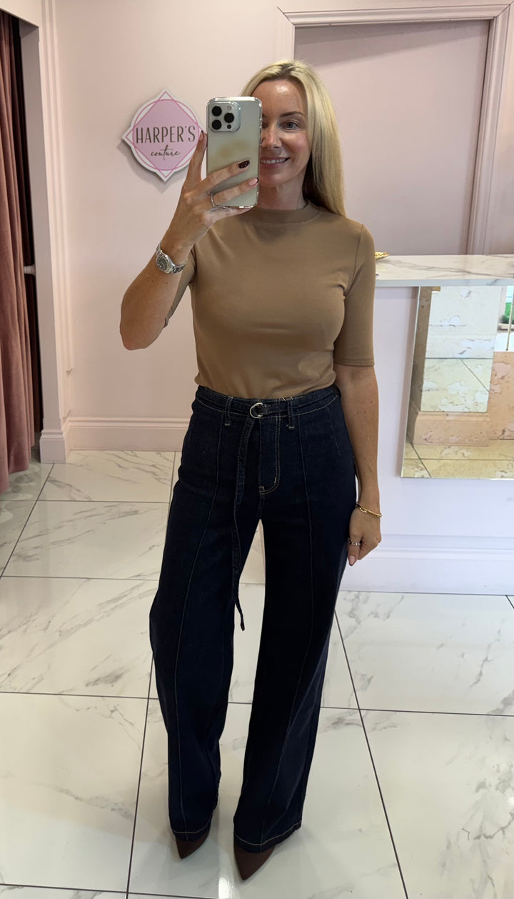 Charlie Indigo Seam Front Jeans with detachable belt