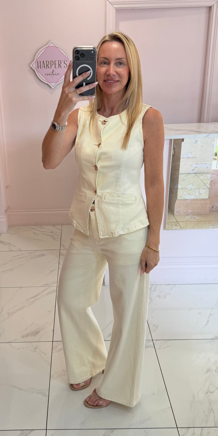 Ebony Denim Waistcoat &amp; Jeans Co Ord
