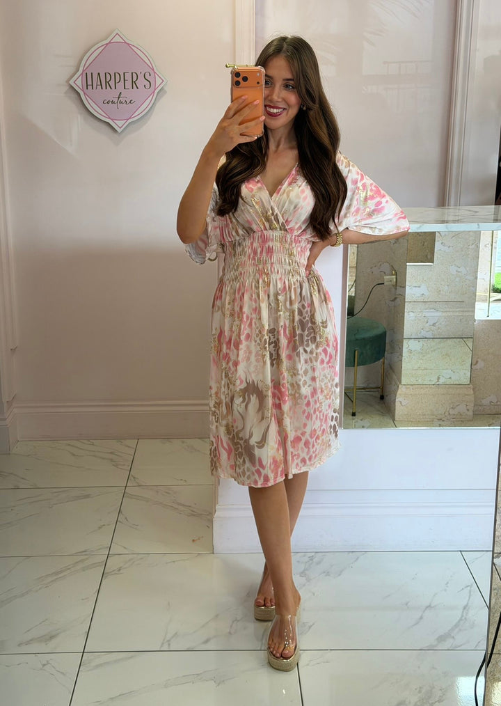 Celesta Animal Print Slinky Dress