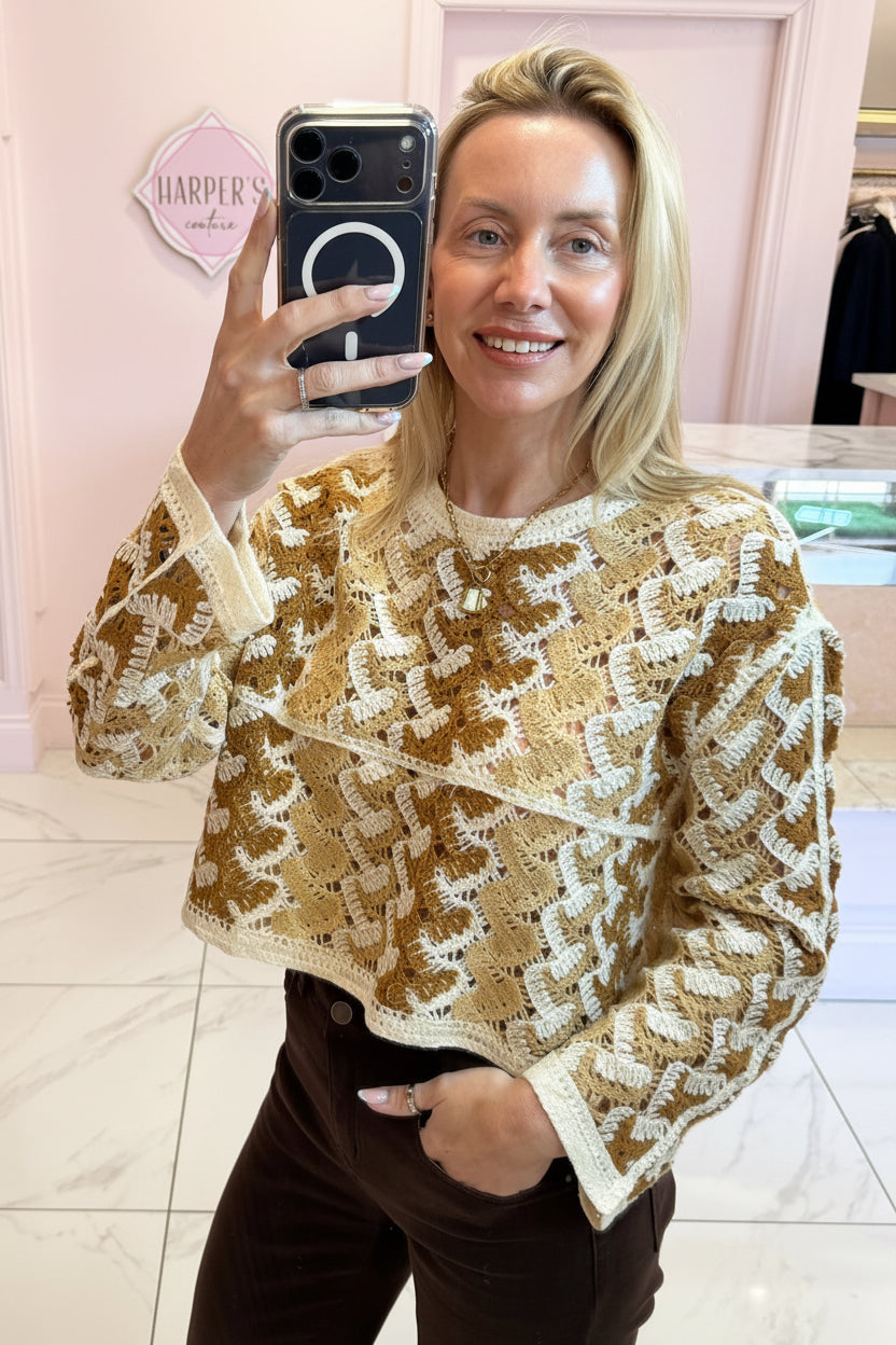 Carrie Crochet Detail Top