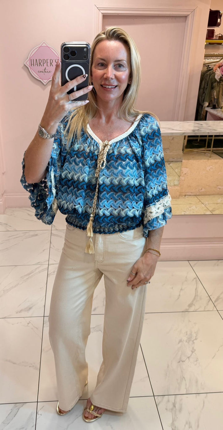 Phoebe Crochet Colourful Top