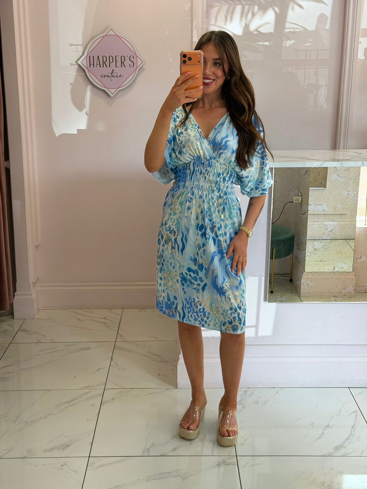 Celesta Animal Print Slinky Dress