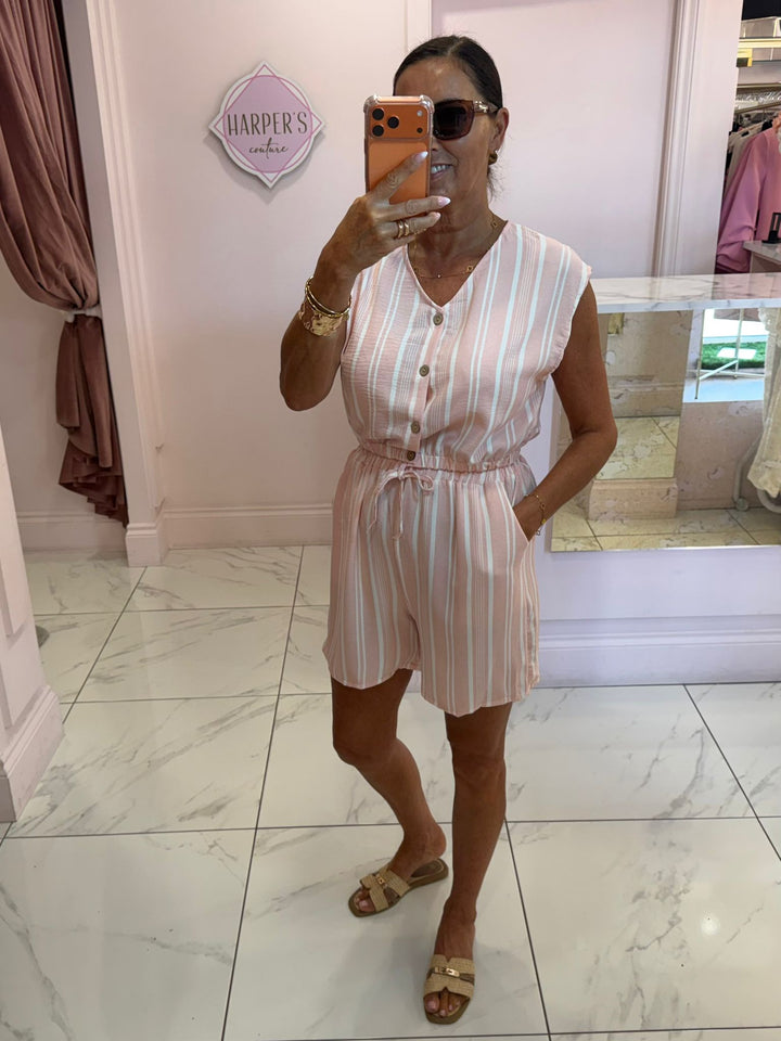 Leni Striped Top &amp; Shorts Co Ord Set