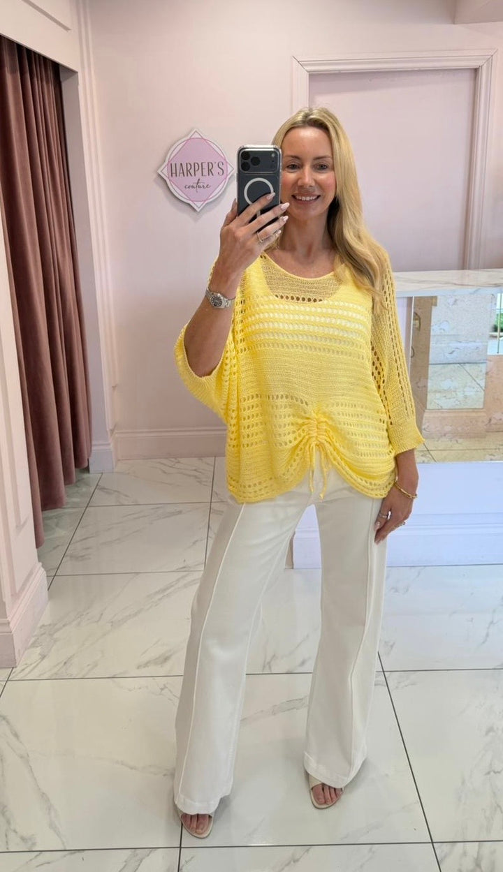 Dionne Crochet Detail Tie Top