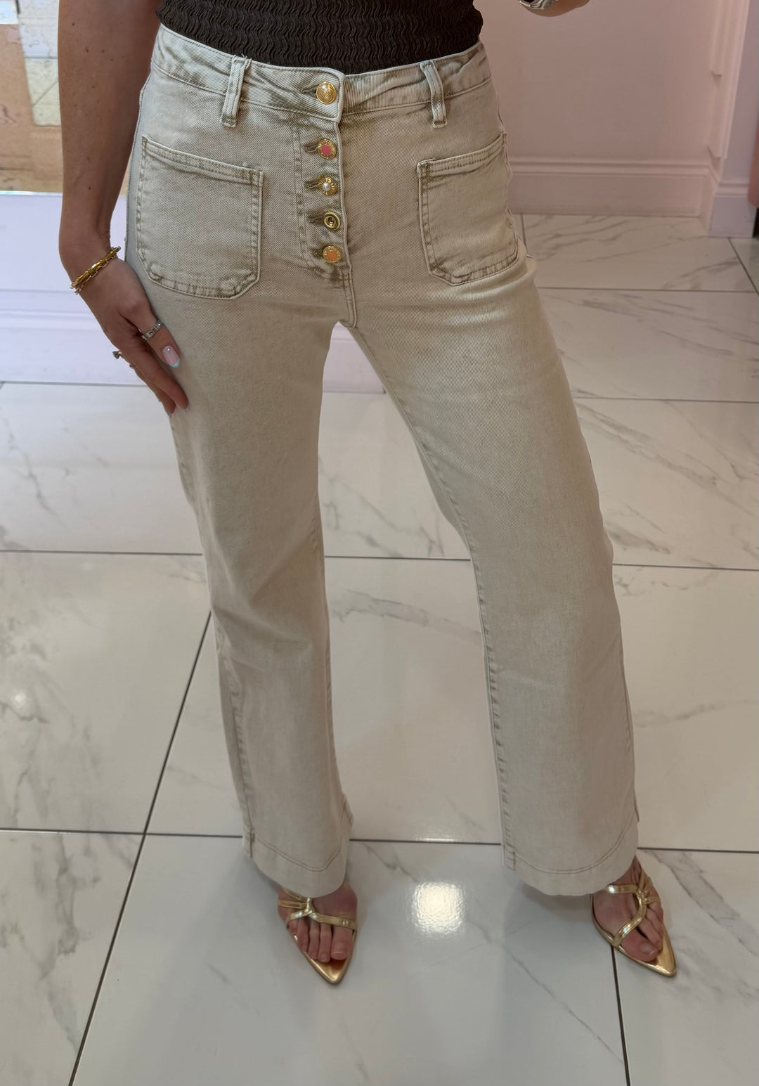Edith Front Pocket kick Flare Jeans