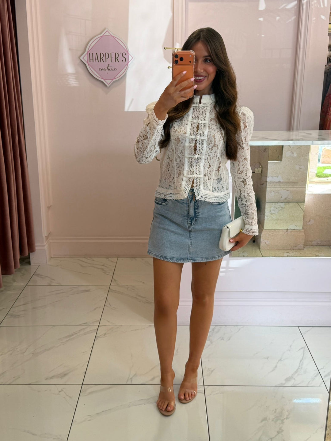 Mai White Lace Detail Blouse