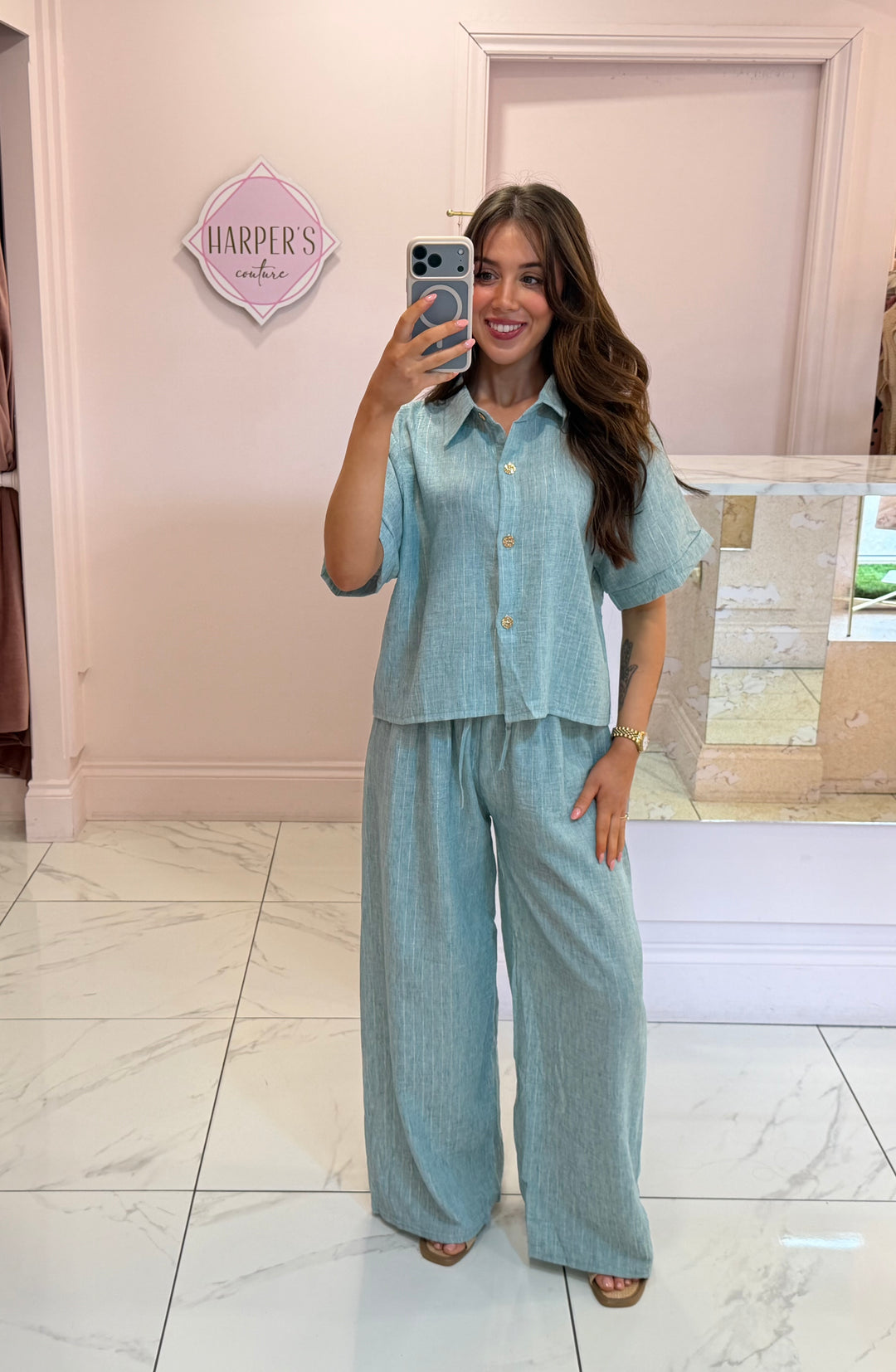 Heidi Striped Top &amp; Trouser Co Ord Set