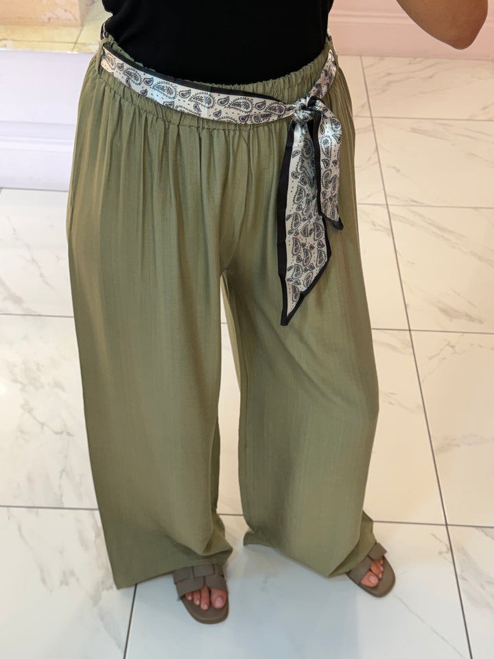 Tess Wide Leg Linen Feel Trousers