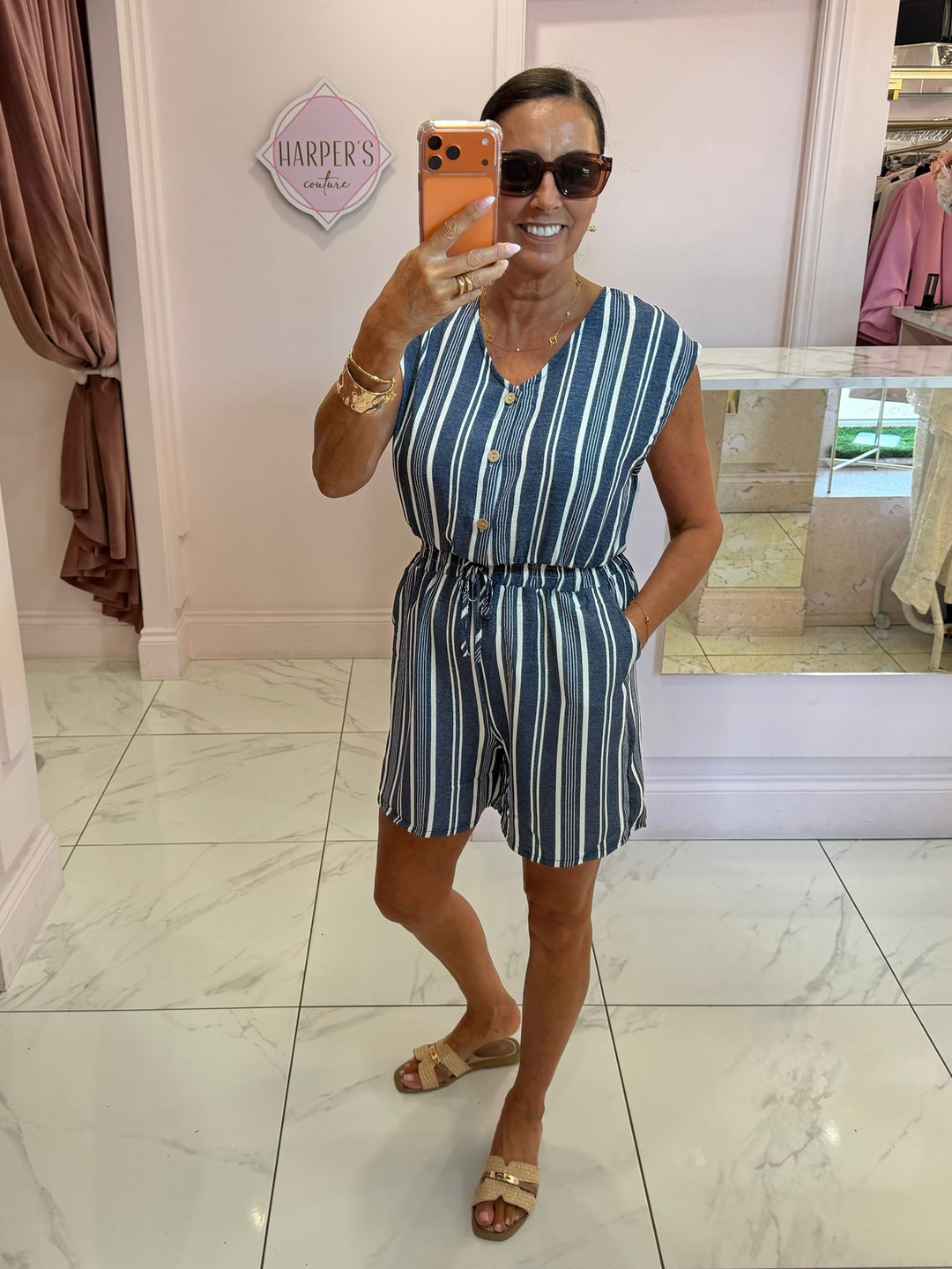 Leni Striped Top &amp; Shorts Co Ord Set