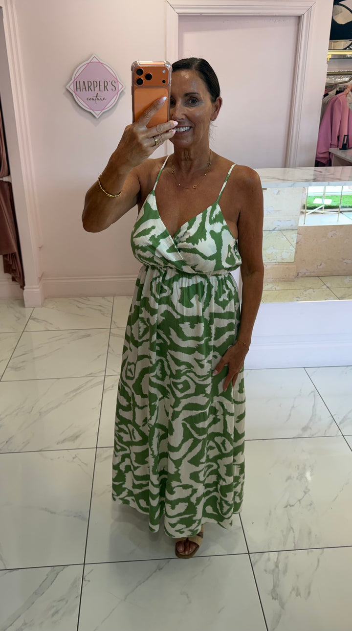 Amie Abstract Print Maxi Dress