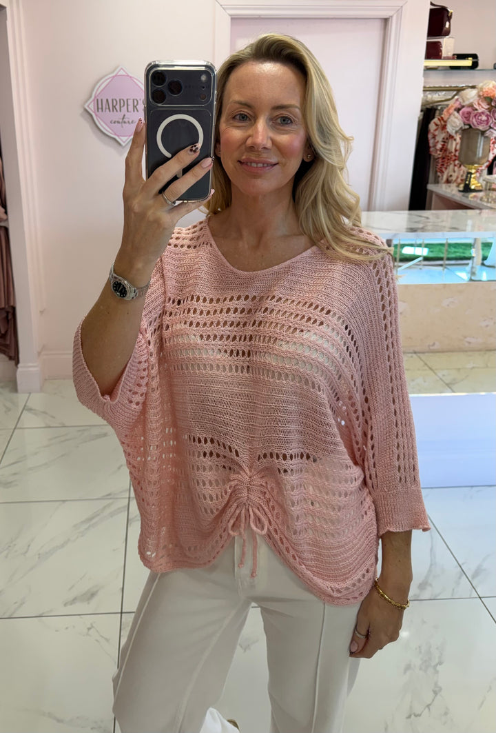 Dionne Crochet Detail Tie Top