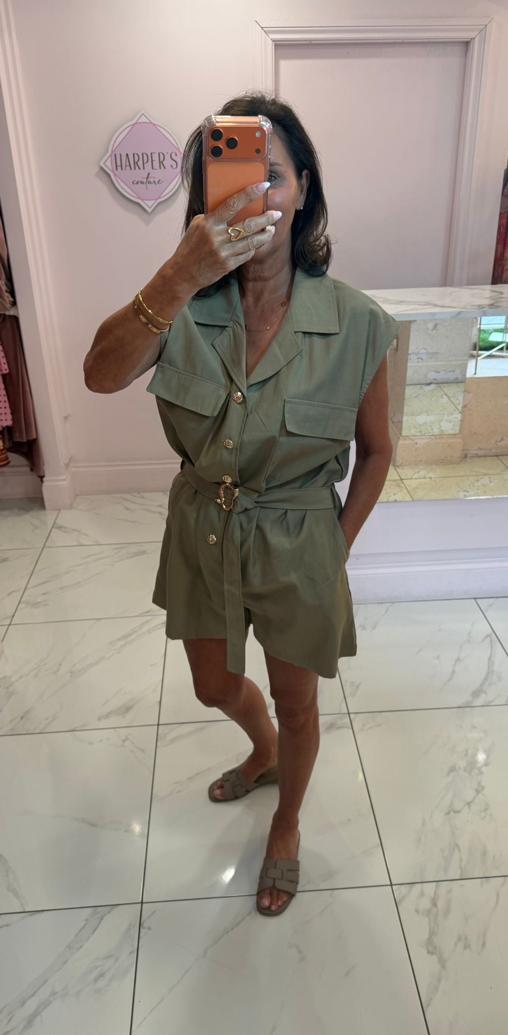 Codie Military Style Belted Playsuit