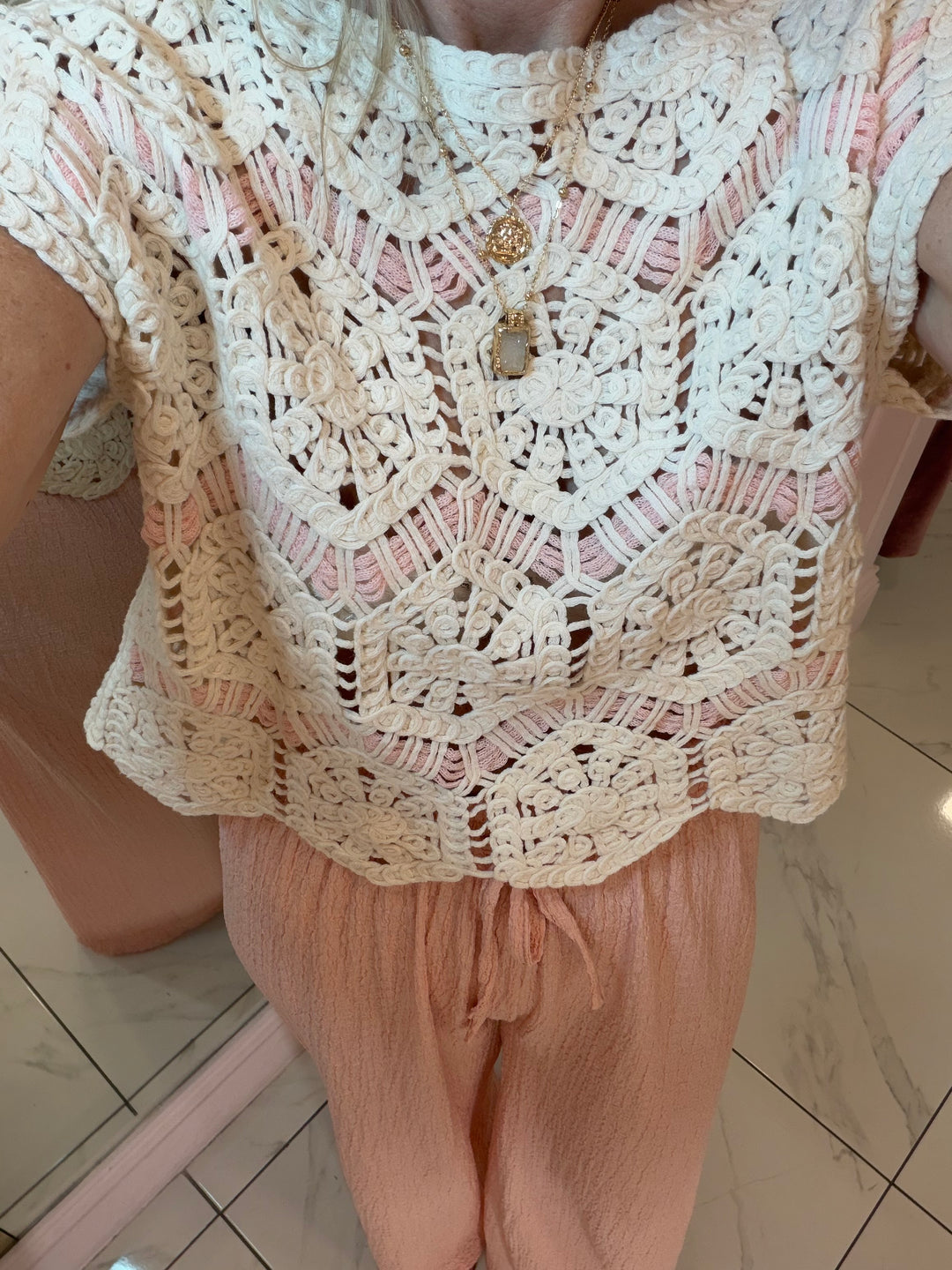 Amelia Crochet Detail Top
