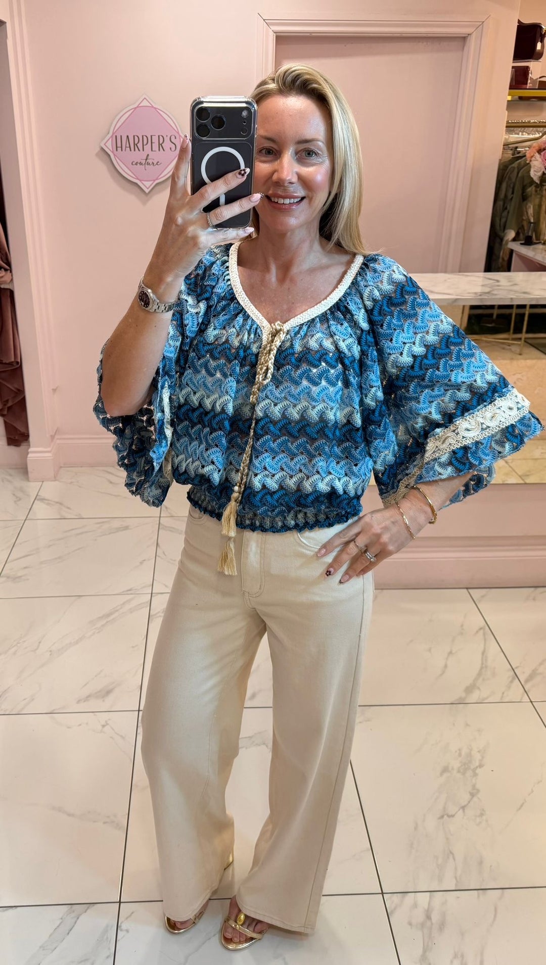 Phoebe Crochet Colourful Top