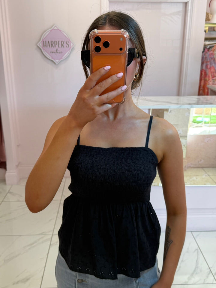 Nadiner Shirred Peplum Top