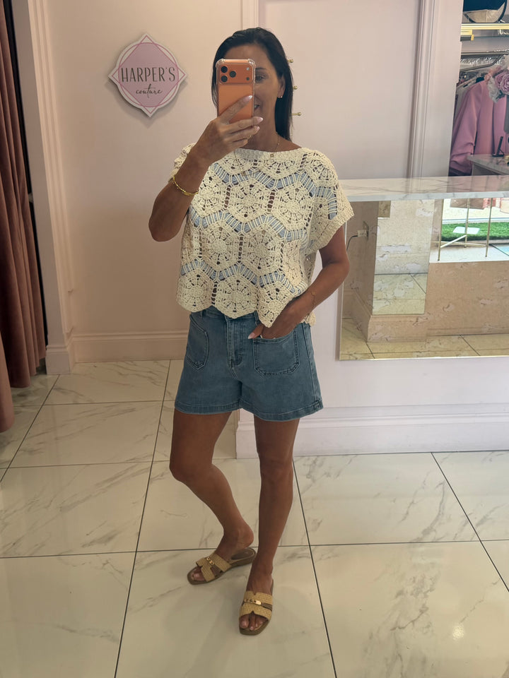 Amelia Crochet Detail Top