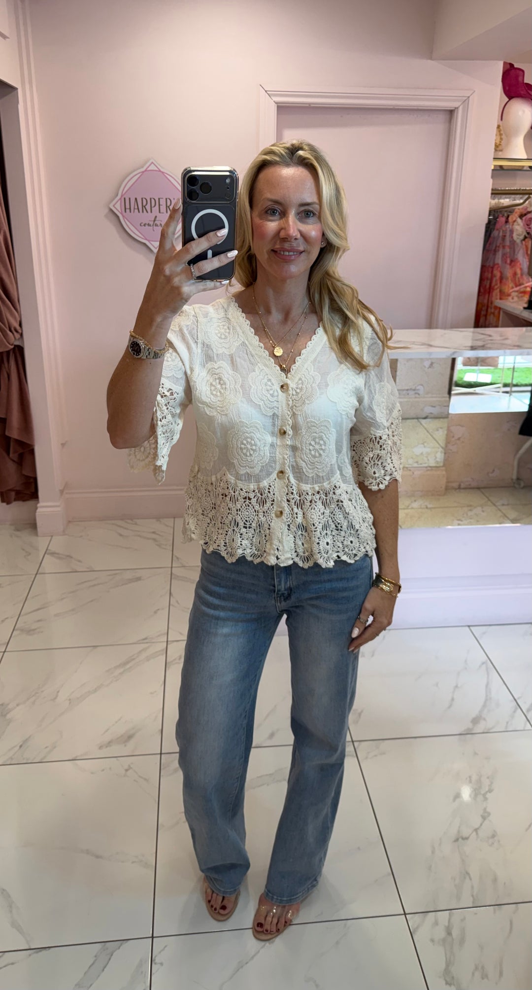 Ada Cream Crochet Top Cardigan