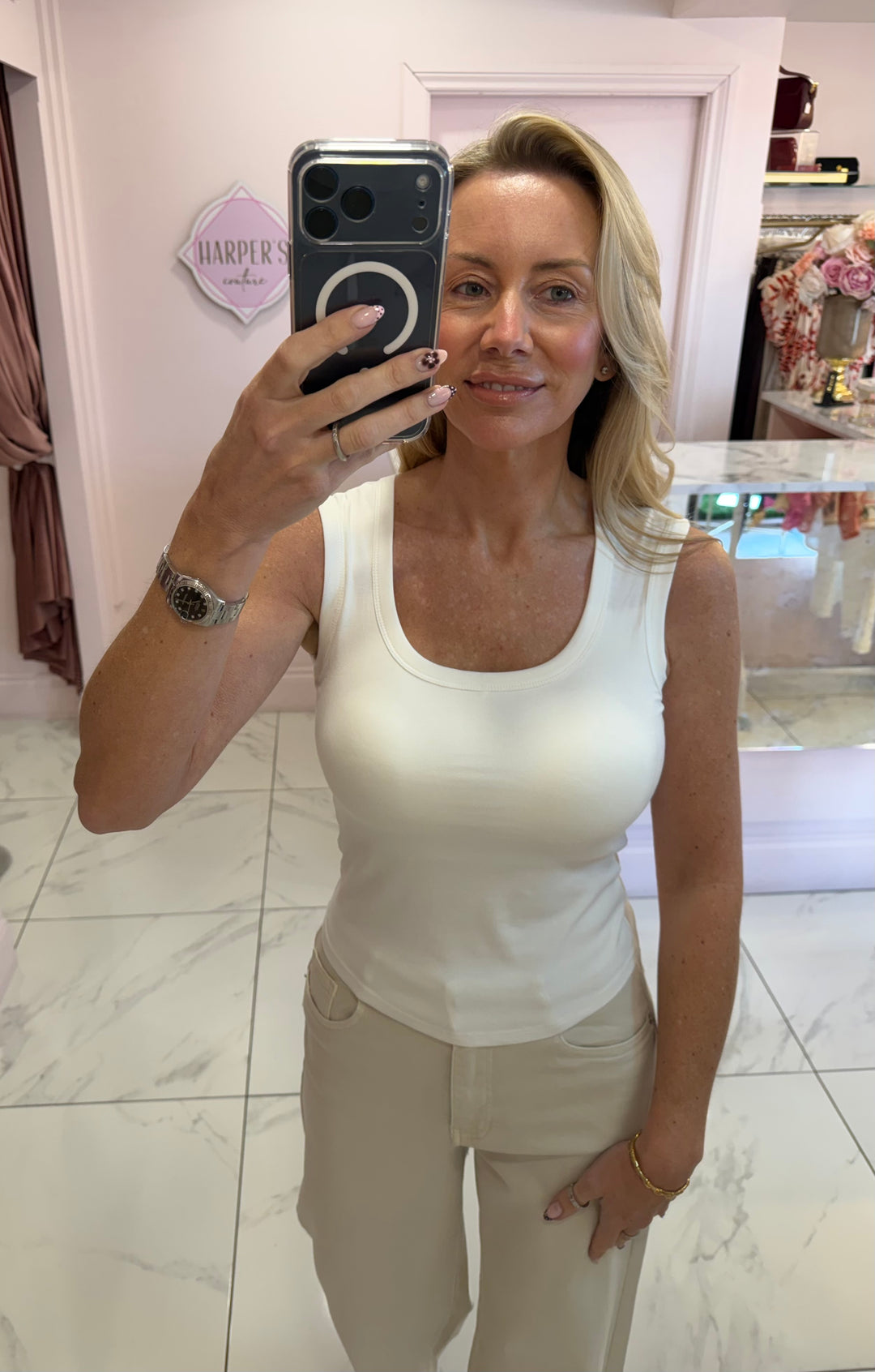 Nova Round Neck Super Soft Cup Vest Top
