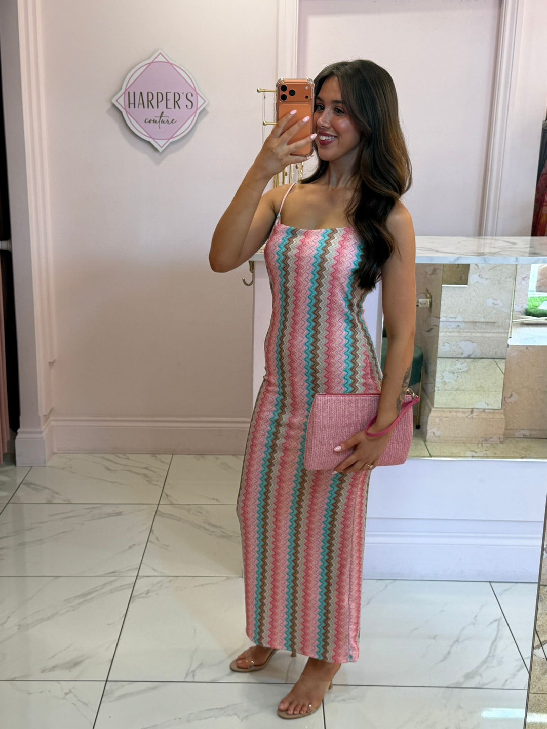 Sophie Zig Zag Cami Midi Dress