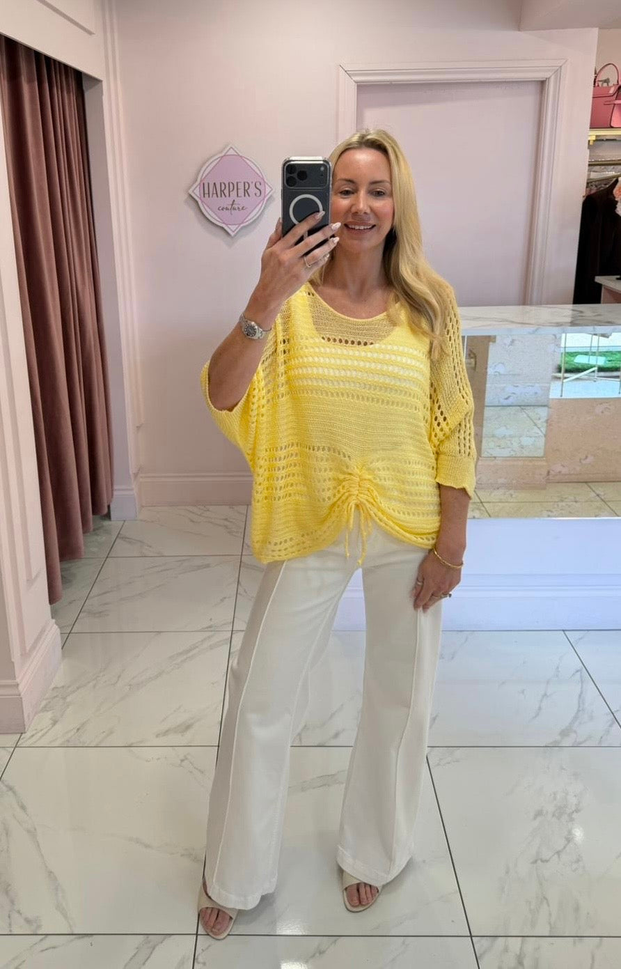 Dionne Crochet Detail Tie Top