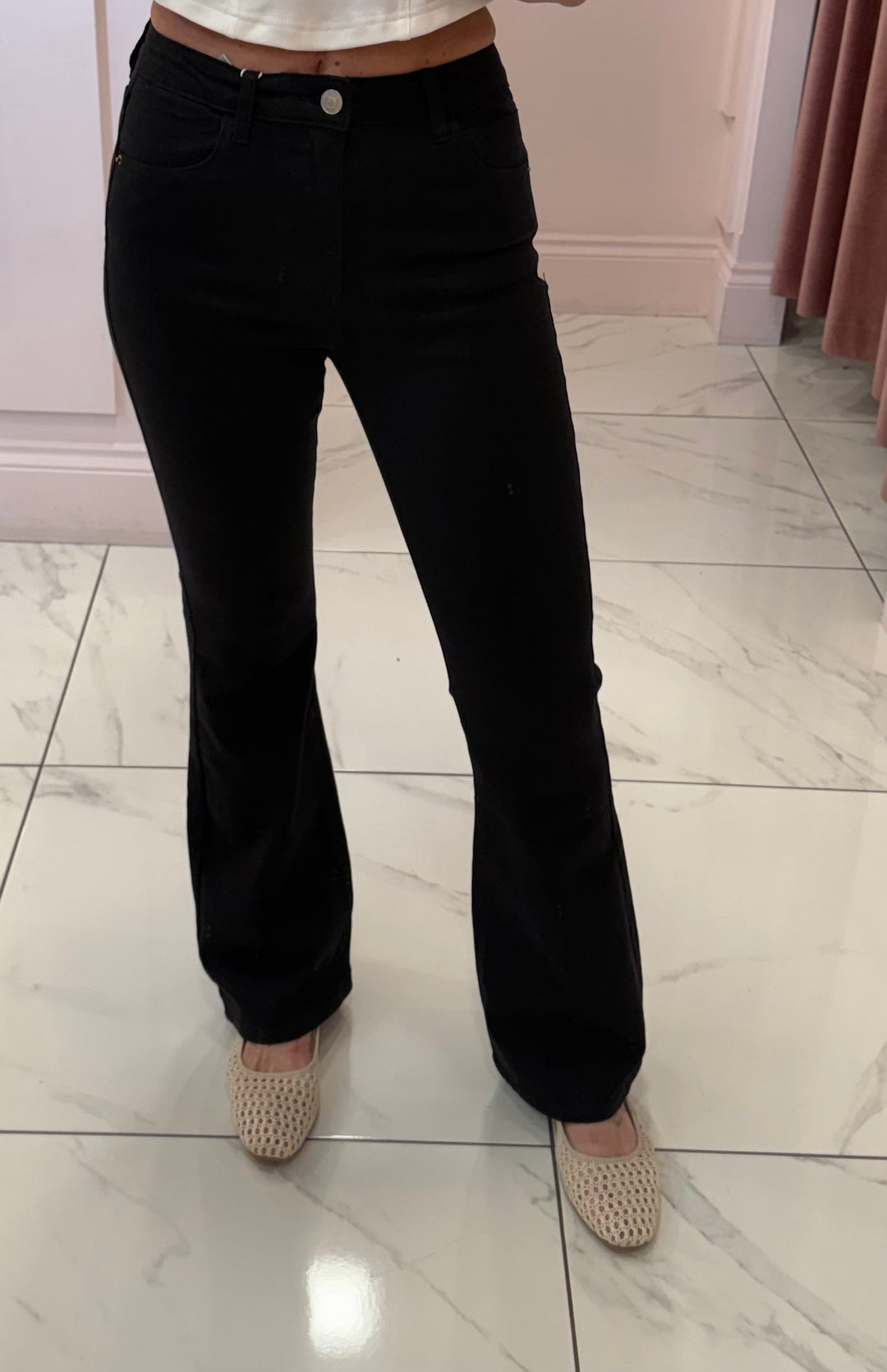 Reeva Black kick Flare Jeans